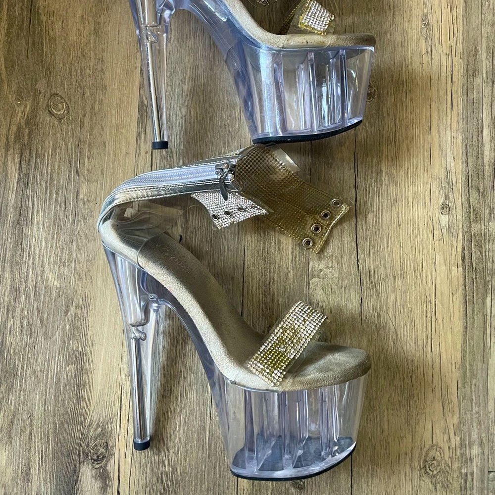 Platform rhinestone cuff Pleaser Heels 7inch